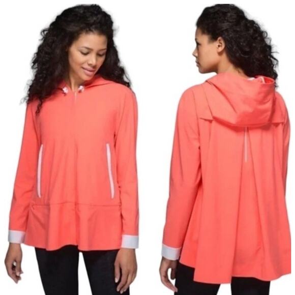 Lululemon Hooded Jacket Coral Women’s Size 4 Lightweight Stretch Windbreaker - Picture 1 of 8